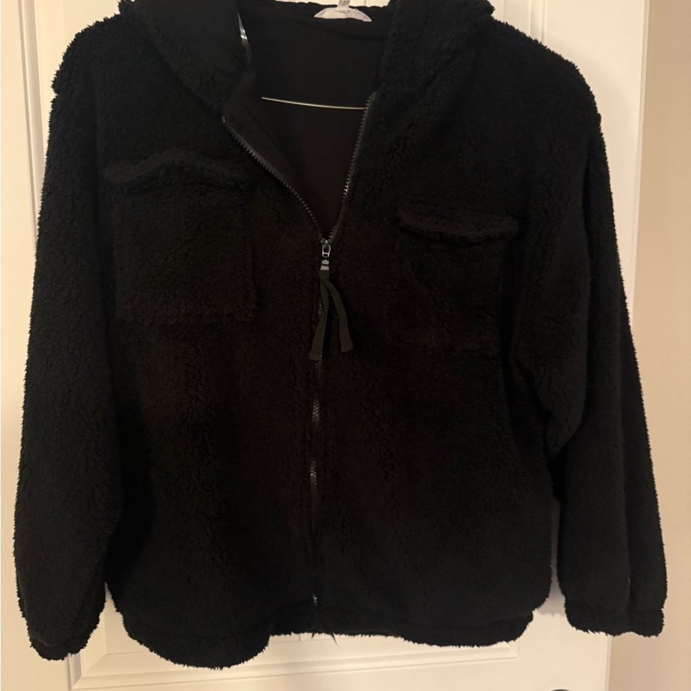 Cozy Black fleece Jacket GREAT CONDITION Medium